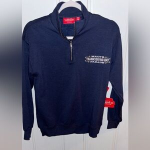 Macy's Men’s XS  Navy Quarter-Zip Thanksgiving Day Parade Sweater-NWT MSRP:$50